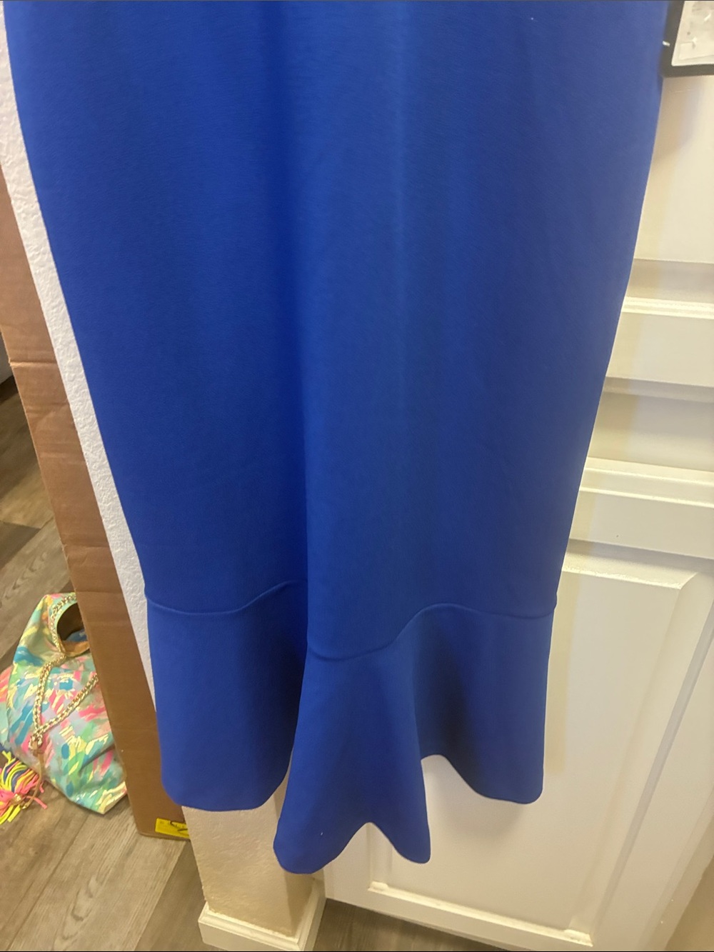 bebe cobalt Blue Halter Midi Dress with Flared Hem NWT - Picture 5 of 14